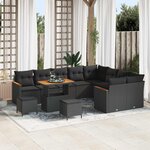 vidaXL Ensemble de canapé de jardin 12 Pièces Noir polyrotin