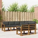 vidaXL Ensemble de canapés d'extérieur 8 pc Naturel et Anthracite