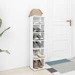 vidaXL Armoire à chaussures Blanc 27 5x27x102 cm Bois d'ingénierie