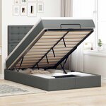 vidaXL Cadre de lit ottoman avec matelas gris foncé 120x190 cm tissu