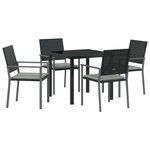 vidaXL Ensemble de salle à manger pour jardin 5 Pièces Noir et Gris Clair