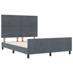 Lit vidaXL Gris foncé 140x200 cm en Velours