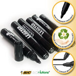 Lot de 10 Feutres marqueurs permanents BIC noir LEAZYGO
