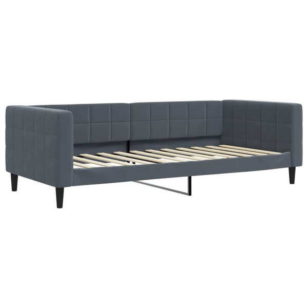 vidaXL Lit de repos sans matelas gris foncé 90x200 cm velours