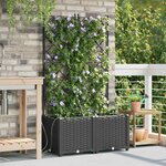 vidaXL Pots de jardin Noir 80 x 40 x 142 cm Acier