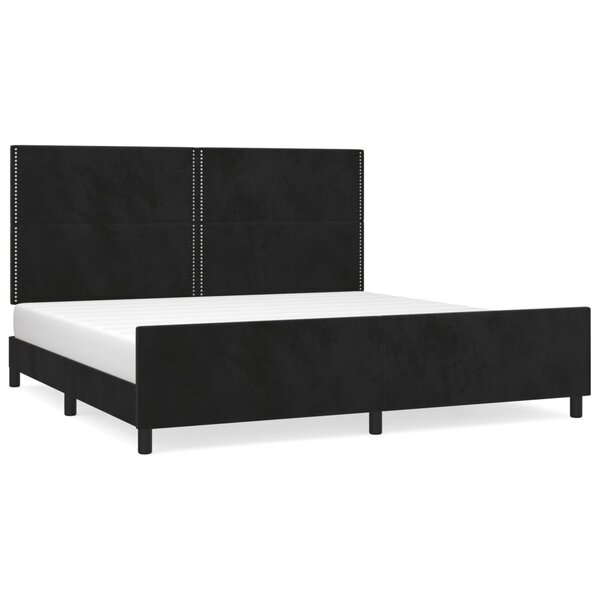 vidaXL Cadre de lit sans matelas noir 200x200 cm velours