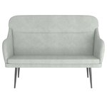 vidaXL Banc Gris clair 110x76x80 cm Velours