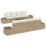 vidaXL Ensemble de canapé de jardin 7 Pièces Beige et crème polyrotin