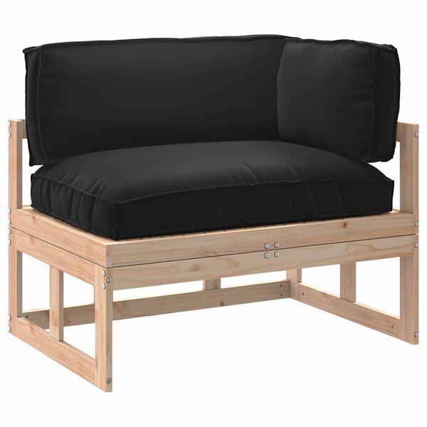 vidaXL Set de coussins de palette 3 Pièces Noir 120 x 80 x 12 cm