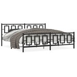 vidaXL Cadre de lit métal sans matelas avec pied de lit noir 193x203cm