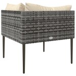 vidaXL Canapé d'angle de jardin avec coussins gris résine tressée