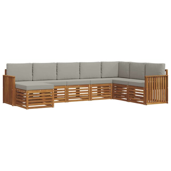 vidaXL Ensemble de canapés d'extérieur 8 Pièces Gris Naturel et Clair