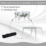 Tonnelle barnum de jardin pop-up pliant 2 4L x 2 4l x 2 5H m acier polyester imperméabilisé anti UV avec sac de transport blanc