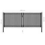 vidaXL Portail de clôture de jardin Acier 4x1 7 m Anthracite