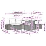 vidaXL Ensemble de canapé de jardin avec coussin 7 Pièces polyrotin