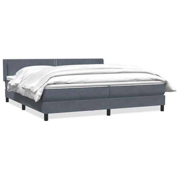 vidaXL Sommier à lattes de lit et matelas gris foncé 180x210cm velours