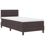vidaXL Lit Box Spring avec Matelas & LED Marron Foncé 80x200 cm Tissu