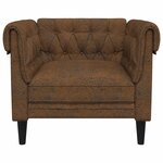 vidaXL Fauteuil Chesterfield marron tissu