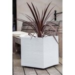 EDA PLASTIQUE Bac a fleurs carré Graphit - 57 L - 49,5 x 49,5 x 49,5 cm - Blanc cérusé