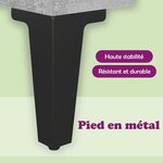 vidaXL Table de chevet avec pieds en métal gris béton 40x30x50 cm