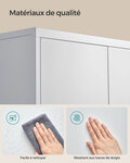 Armoire de rangement en acier placard de bureau à 5 niveaux double porte meuble de rangement pour garage bureau robuste gris 12_0003985