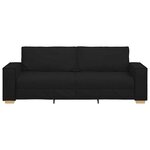 vidaXL Canapé 3 places Noir 180 cm Tissu
