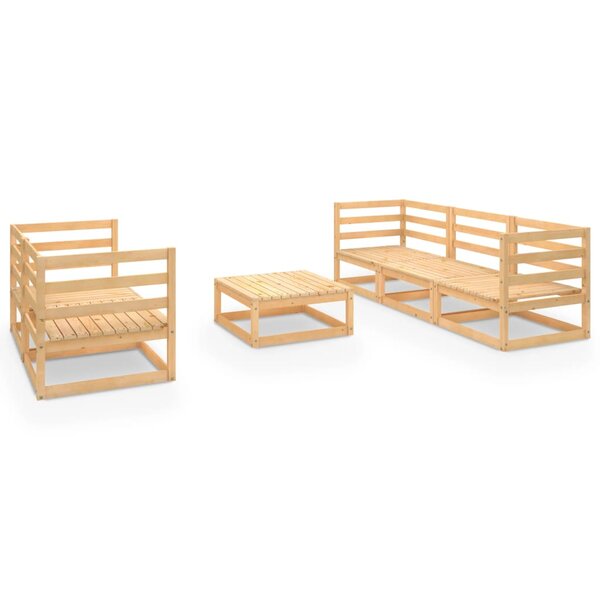 vidaXL Salon de jardin 6 Pièces bois de pin massif