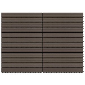 vidaXL Carreaux de terrasse 6 Pièces WPC 60x30 cm 1 08 m² Marron foncé