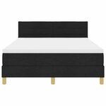 vidaXL Lit à ressorts avec coussin Noir 140 x 190 cm tissu