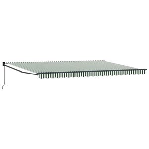 vidaXL Auvent Rétractable Vert et blanc 500 × 300 cm Polyester  Métal
