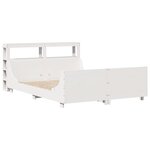 vidaXL Cadre de lit sans matelas blanc 135x190 cm bois de pin massif