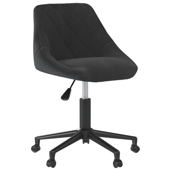 Chaise fauteuil siège pivotante de bureau informatique étude velours noir 02_0024168