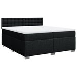 vidaXL Sommier à lattes de lit avec matelas Noir 200x200 cm Tissu