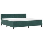 Lit Box Spring vidaXL avec Matelas Vert Foncé 200x200 cm Velours