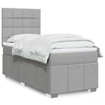 vidaXL Sommier à lattes de lit avec matelas Gris clair 100x200cm Tissu
