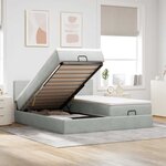 vidaXL Cadre de lit ottoman avec matelas gris clair 200x200 cm velours