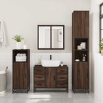 vidaXL Ensemble de meubles de salle de bain 2 Pièces Chêne marron