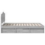 vidaXL Cadre de lit Gris Sonoma 120 x 200 cm Pin massif