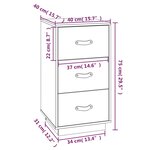  vidaXL Tables de chevet 2 Pièces Gris 40x40x75 cm Bois de pin massif
