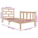 vidaXL Cadre de lit sans matelas bois massif 100x200 cm