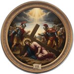 Pièce de monnaie en Argent 1 Dollar g 31.1 (1 oz) Millésime 2026 Via Crucis The Fifteen Stations JESUS FALLS THE FIRST TIME