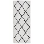 vidaXL Tapis shaggy à poils longs moderne crème et noir 80x200 cm