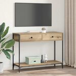 vidaXL Table console avec tiroir Chêne artisanal 100 x 34 5 x 75 cm