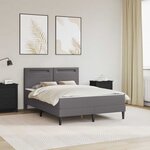 vidaXL Cadre de lit avec bandes LED Gris 120 x 200 cm Simili cuir