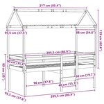 vidaXL Lit haut sans matelas blanc 90x200 cm bois de pin massif
