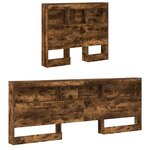 vidaXL Tête de lit de rangement Chêne fumé 80 cm Bois d'ingénierie