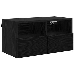 vidaXL Meuble TV mural Chêne noir 60 x 30 x 30 cm Bois d'ingénierie