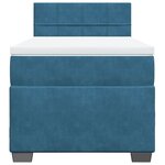 vidaXL Sommier à lattes de lit avec matelas bleu 90x190 cm velours
