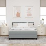 vidaXL Lit Box Spring avec matelas & LED Gris clair 140x200 cm Tissu