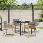 vidaXL Ensemble de salle à manger pour jardin 5 Pièces Beige polyrotin